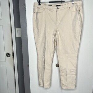 Talbots women slim ankle jeans 18wp beige
